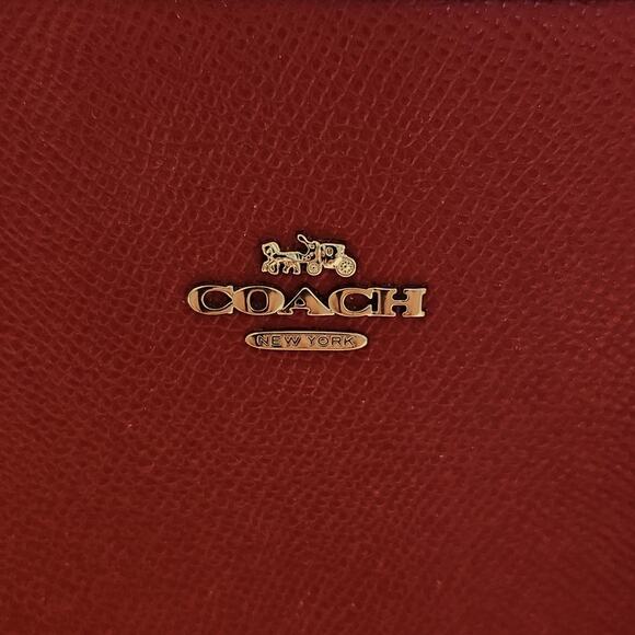 COACH Mini Leather City Zip Tote Purse True Red 22967 - PreOwned - Picture 2 of 7